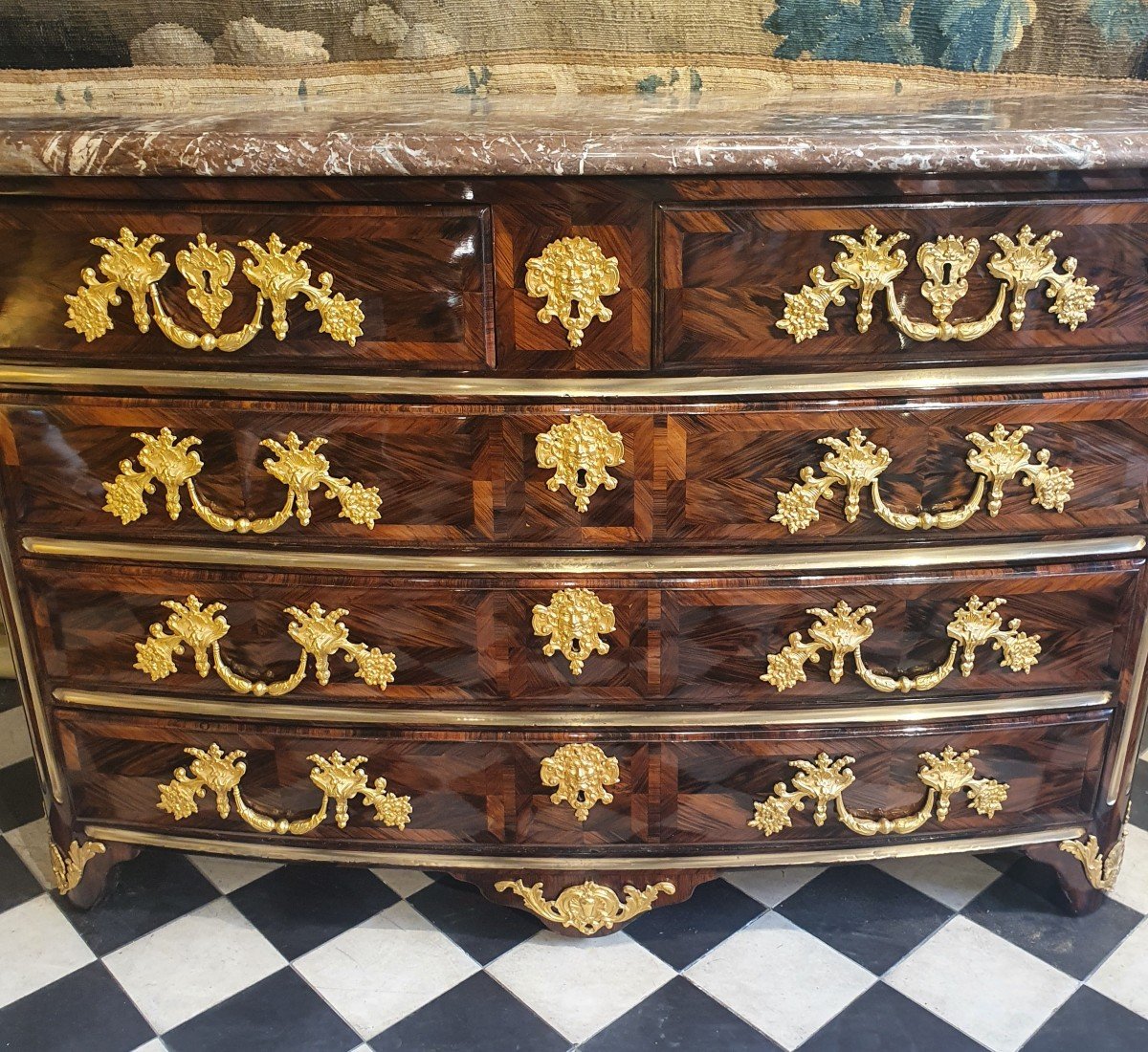 Curved Chest Of Drawers Louis XIV Period-photo-3