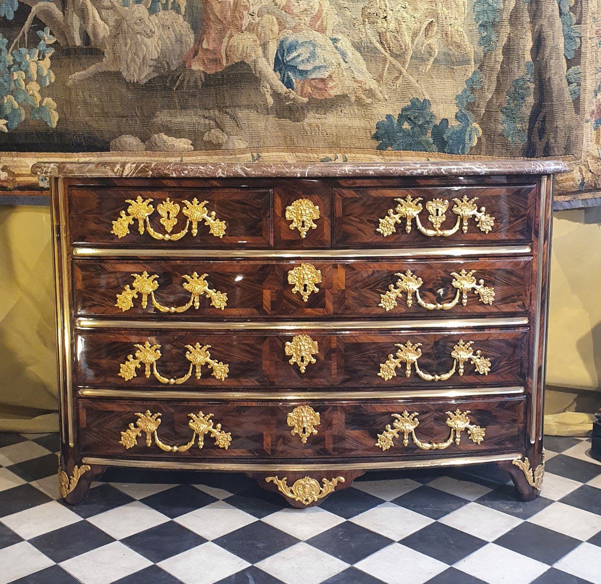 Curved Chest Of Drawers Louis XIV Period