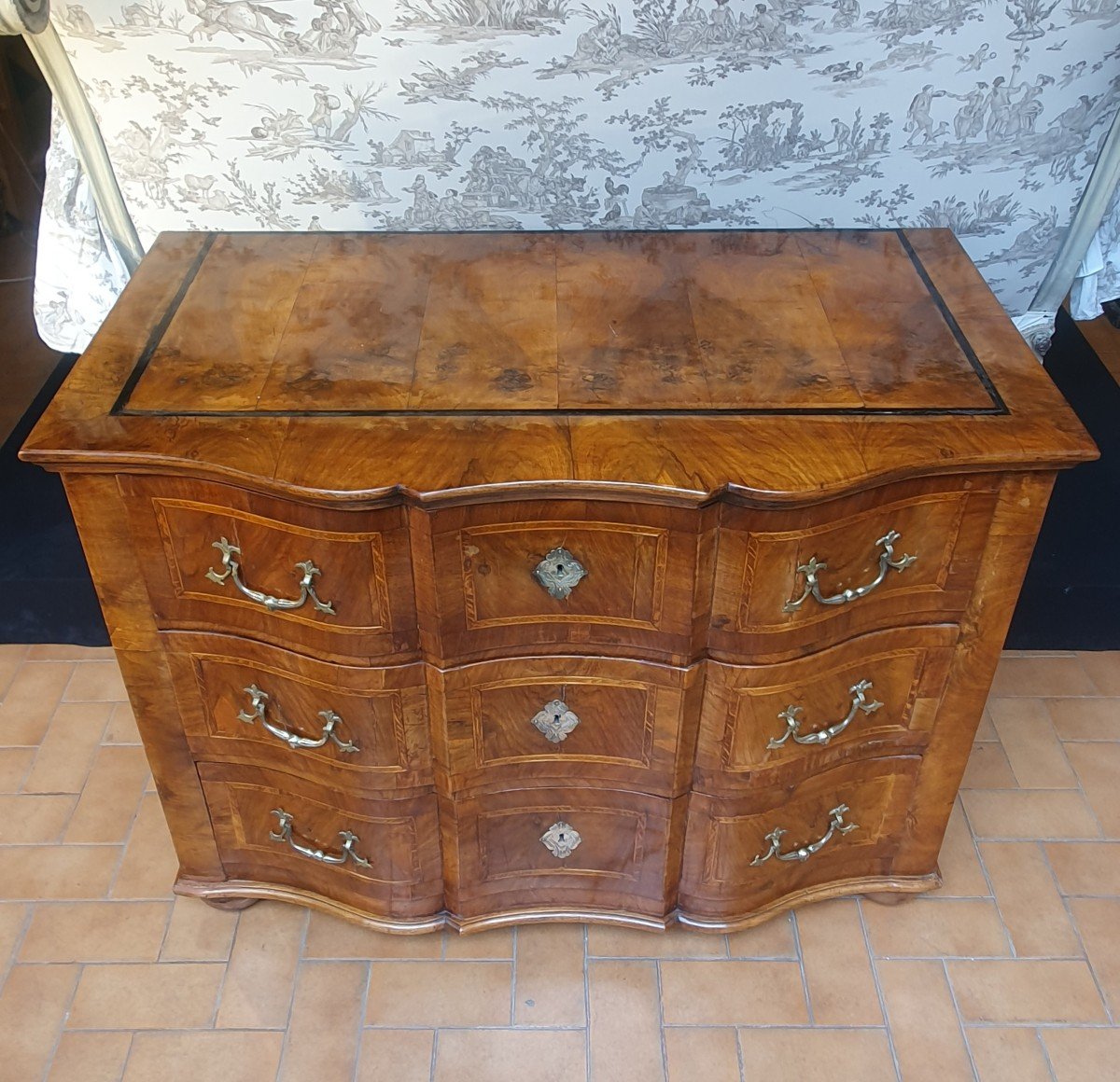 Crossbow Shaped Commode Louis XIV Period-photo-3