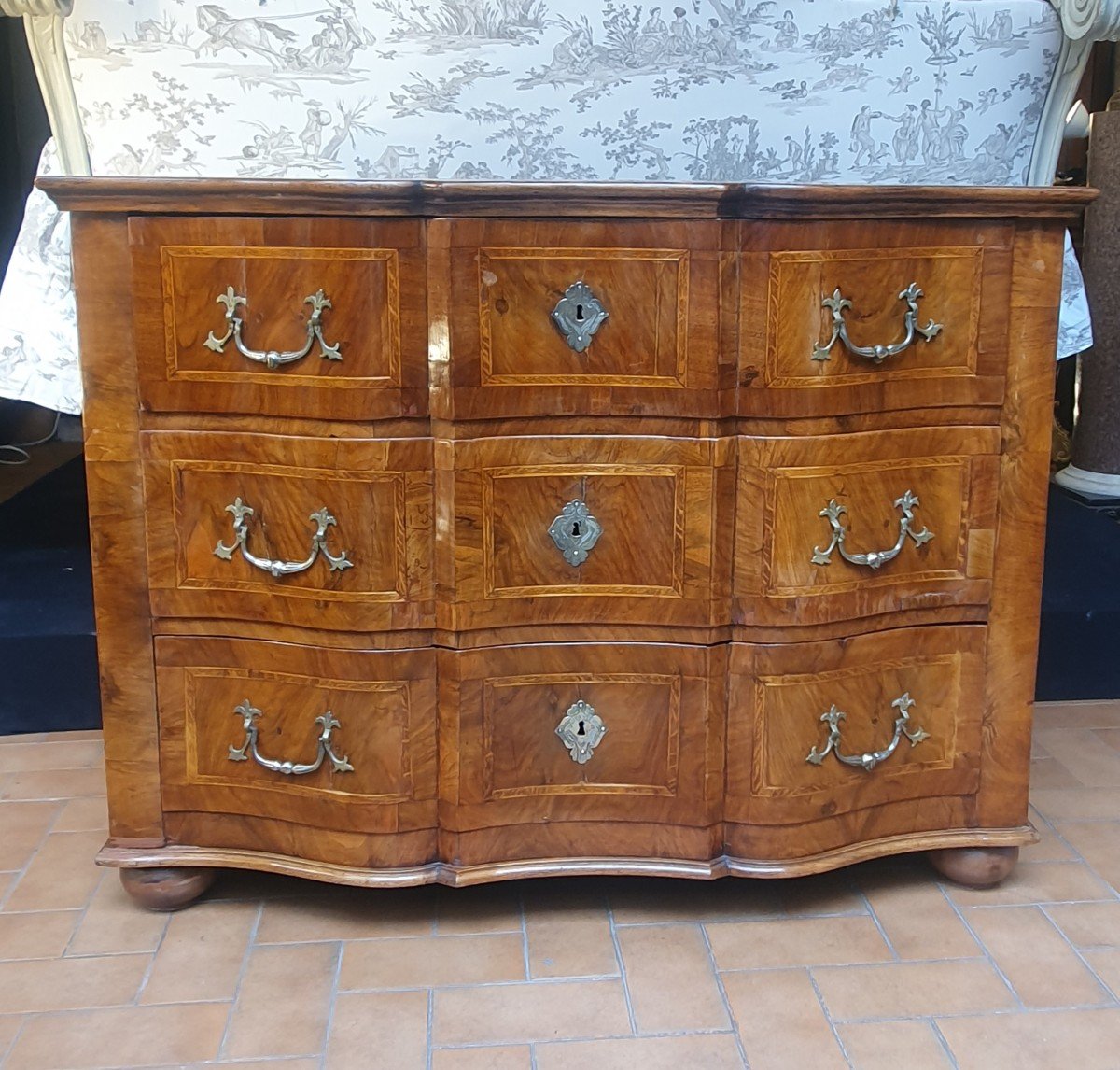 Crossbow Shaped Commode Louis XIV Period