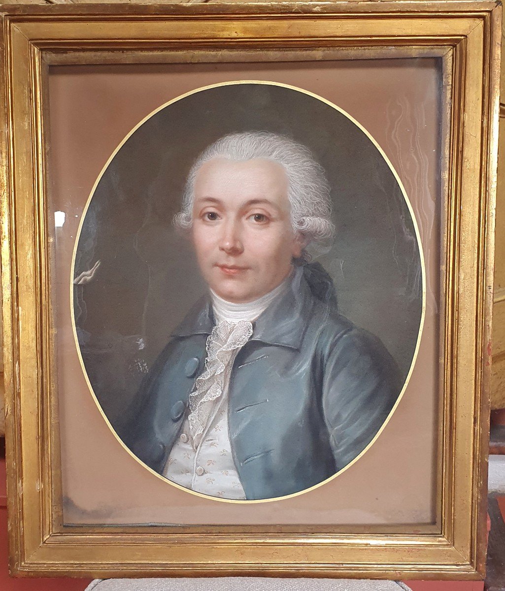 Beau Pastel d'Homme Epoque Louis XVI-photo-1