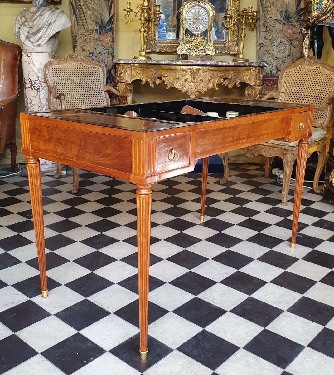 Mahogany Tric-trac Table Louis XVI Period-photo-4