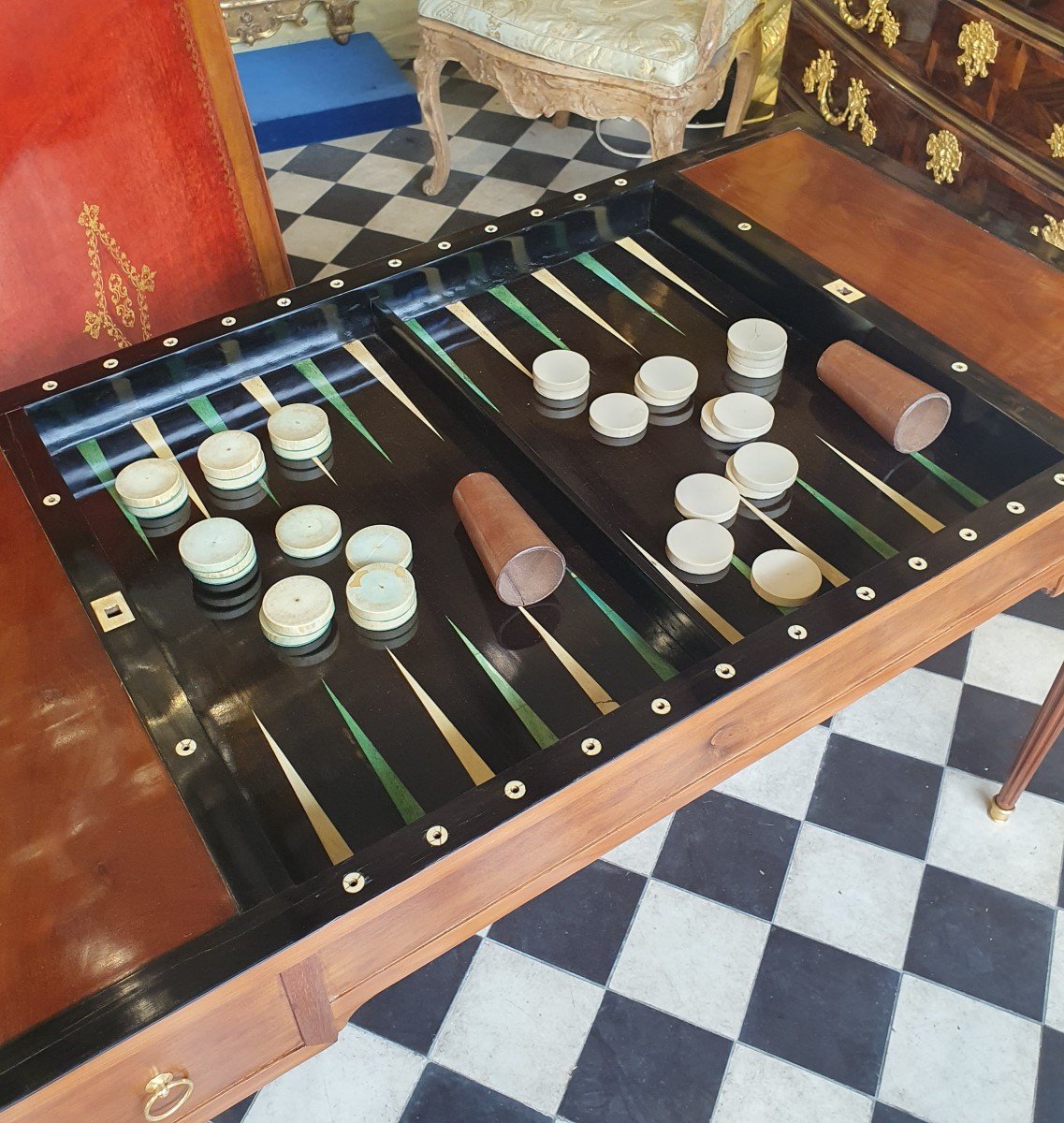 Mahogany Tric-trac Table Louis XVI Period