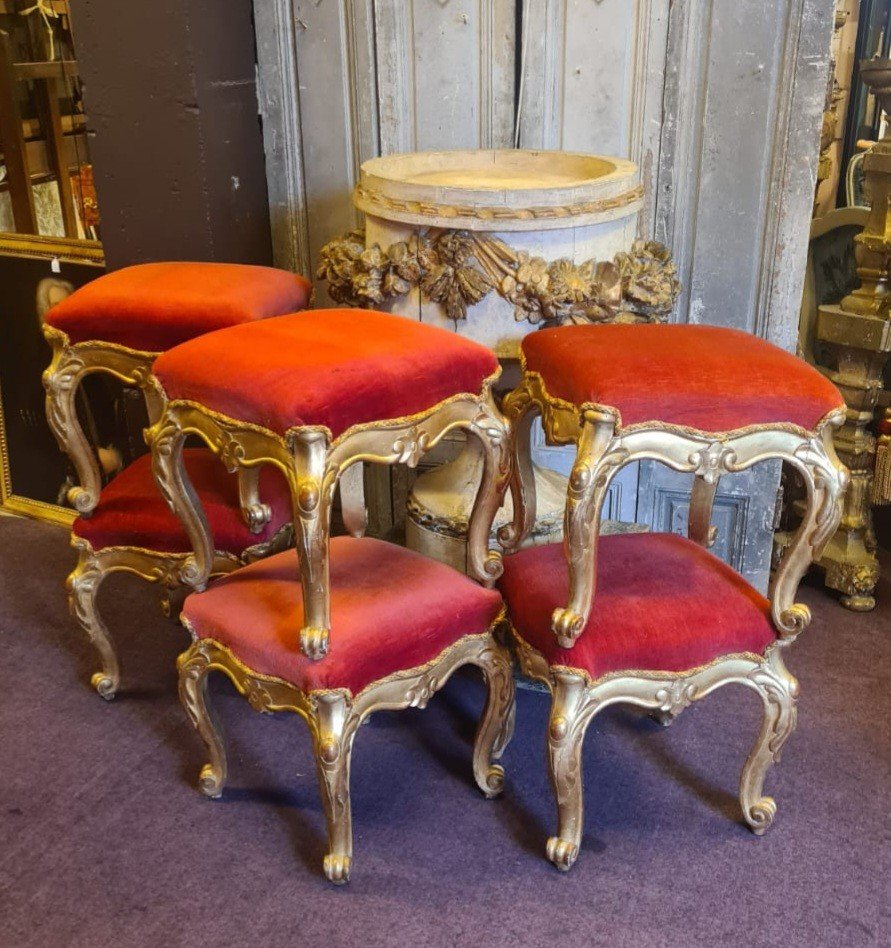 Suite De Six Tabourets De Style Louis XV-photo-4