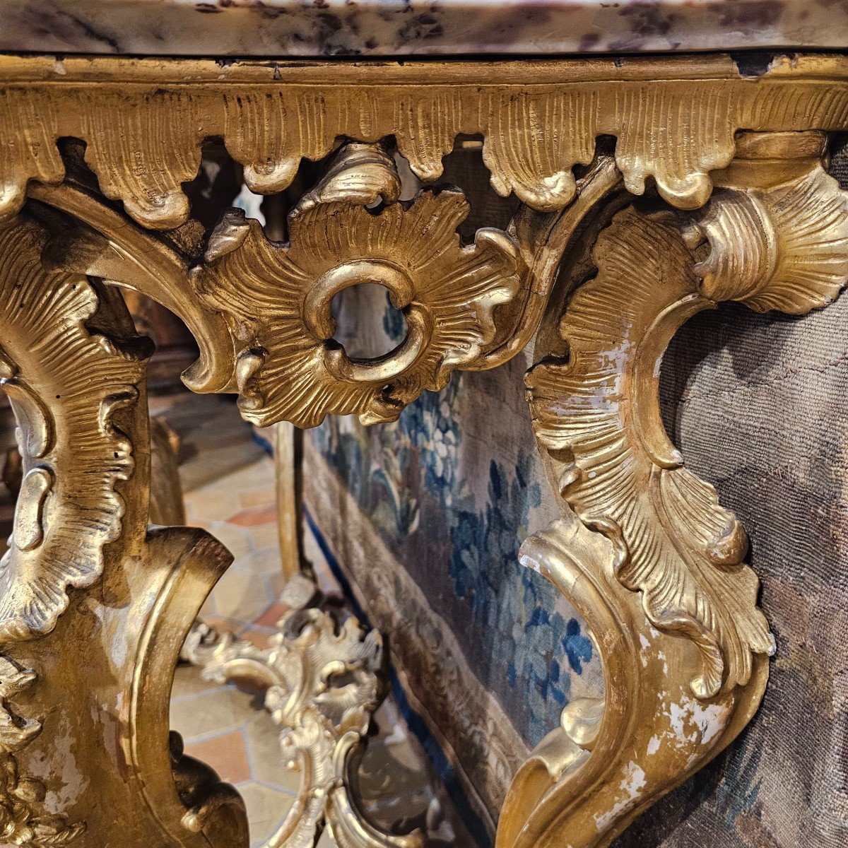 Console En Bois Doré Du XVIIIème Siècle-photo-2
