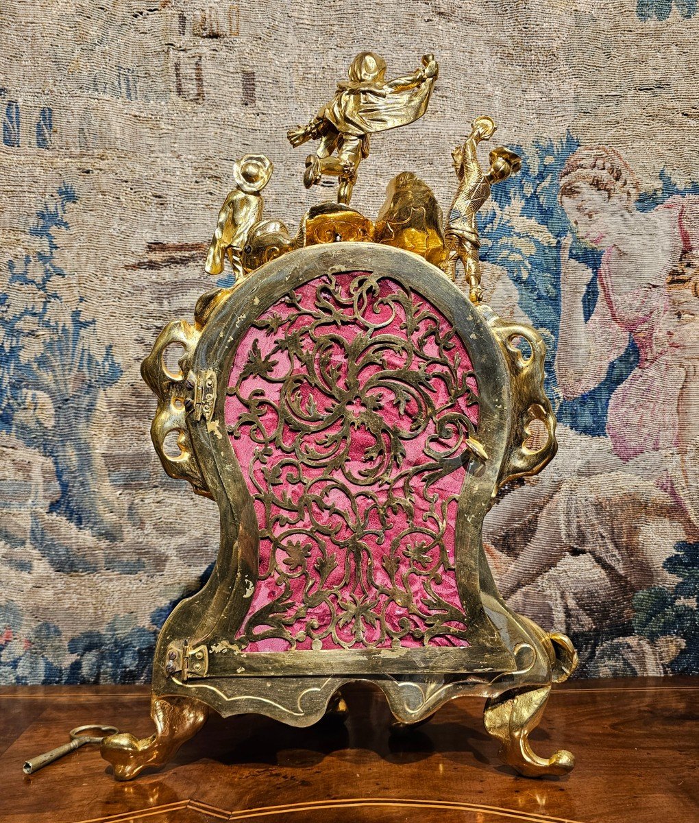 Pendule En Bronze Doré Epoque Louis XV-photo-2