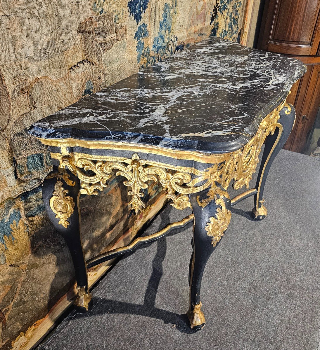 Console En Bois Laqué Du XVIIIème Siècle-photo-4