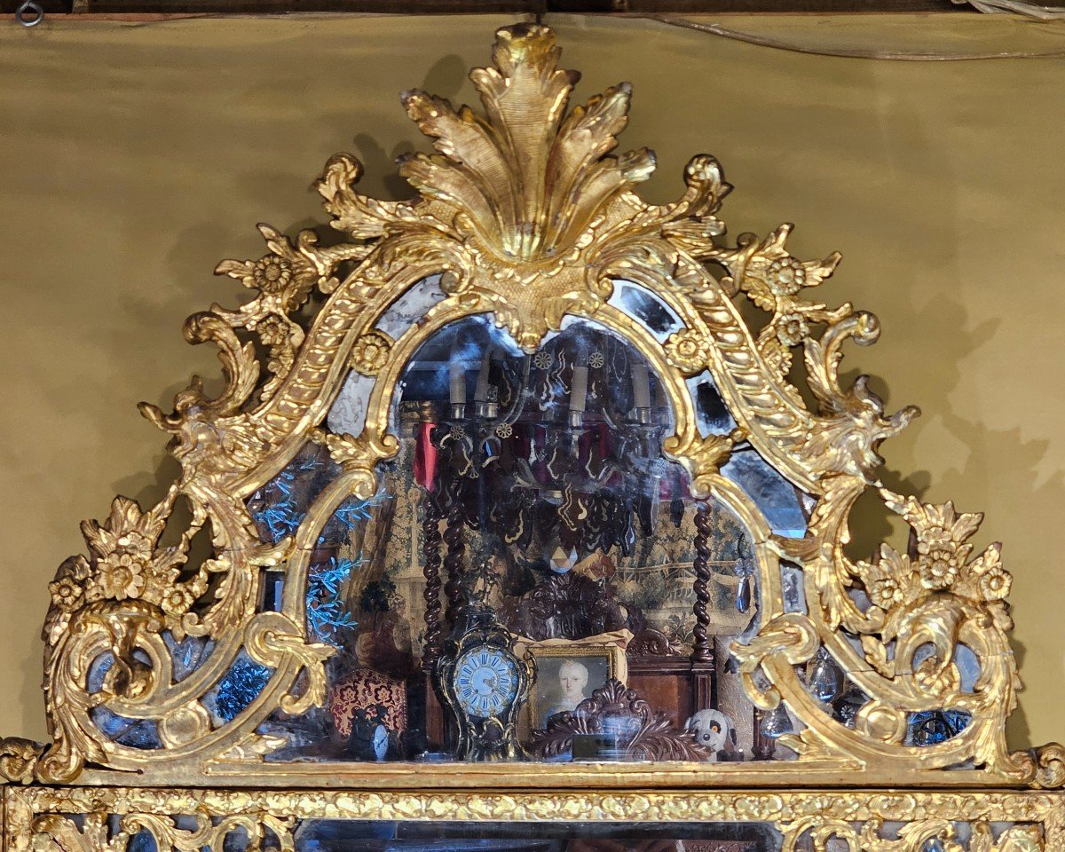 Important Miroir Epoque Louis XIV-photo-2