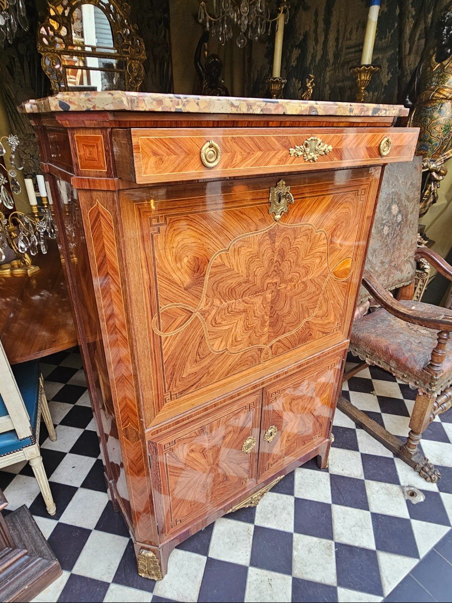 Louis XV Period Rosewood Veneer Secretary-photo-1