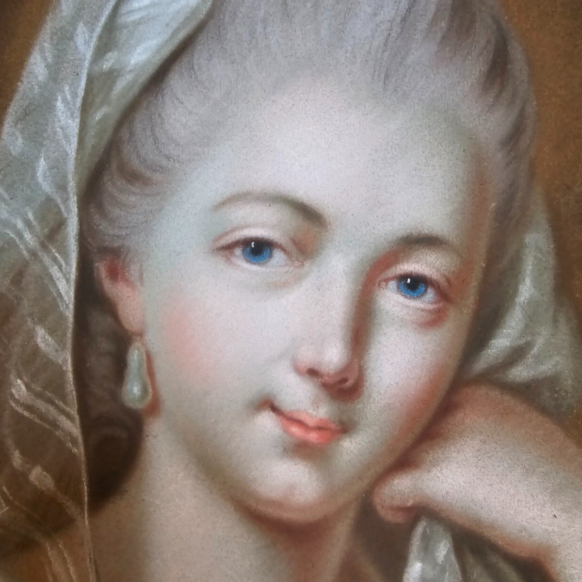 Pastel De Femme Du XVIIIème Siècle-photo-2