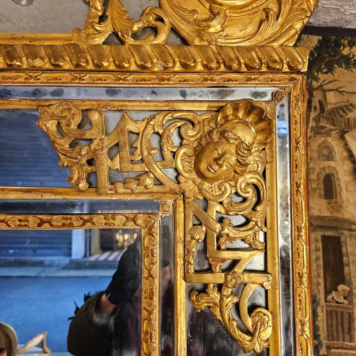 Important Miroir Epoque Louis XIV-photo-3