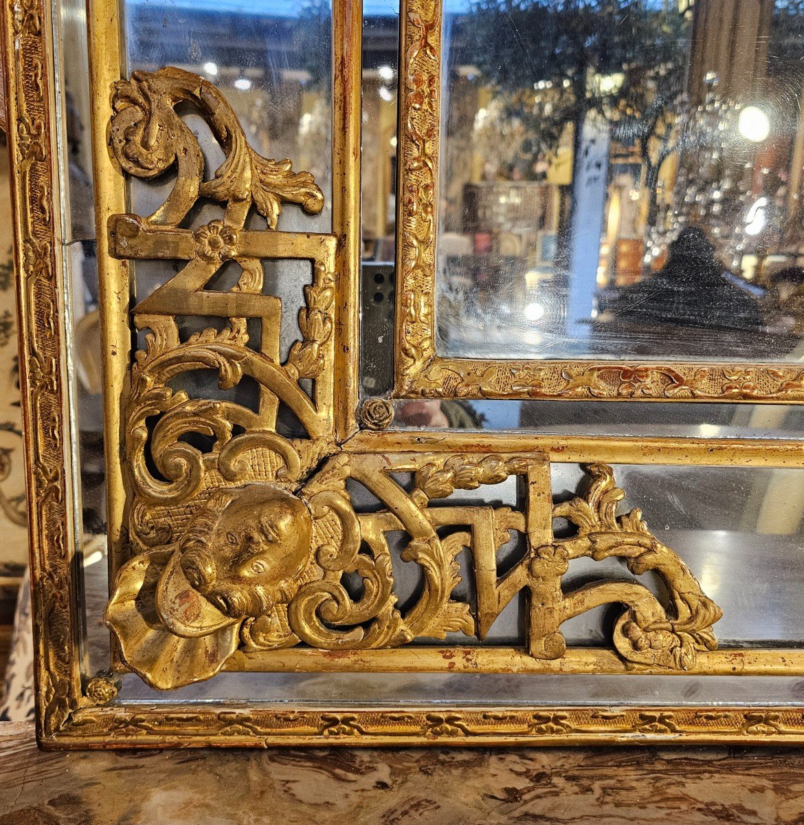 Important Miroir Epoque Louis XIV-photo-4
