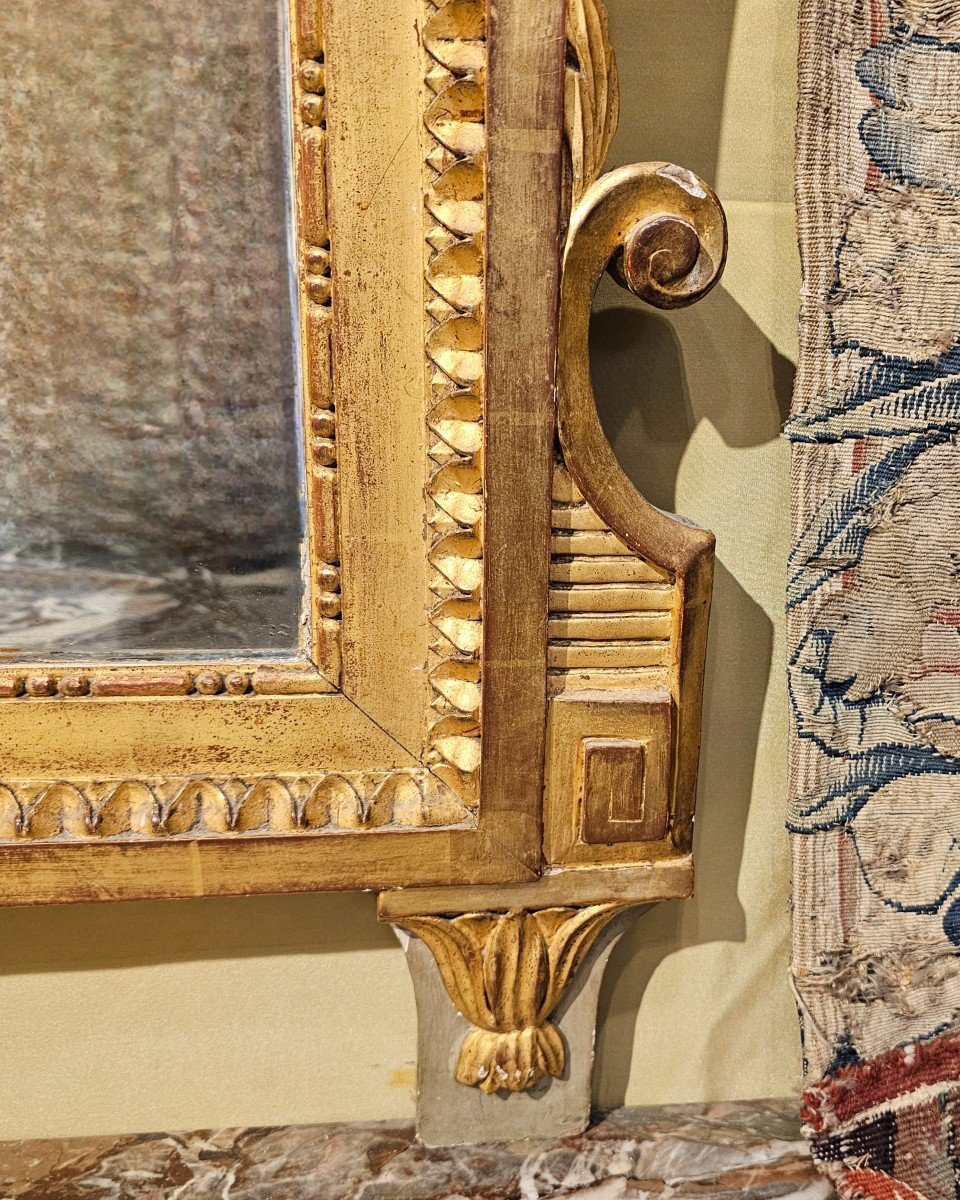 Large Mirror In Golden Wood Louis XVI Period-photo-4