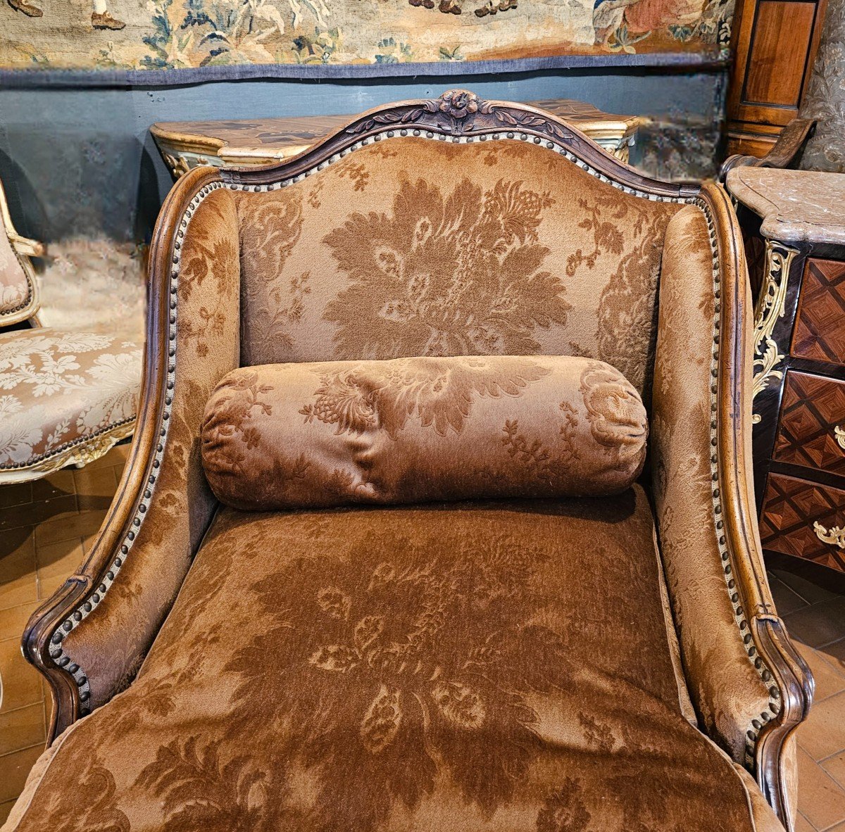 Chaise Longue à Oreilles Epoque Louis XV-photo-3
