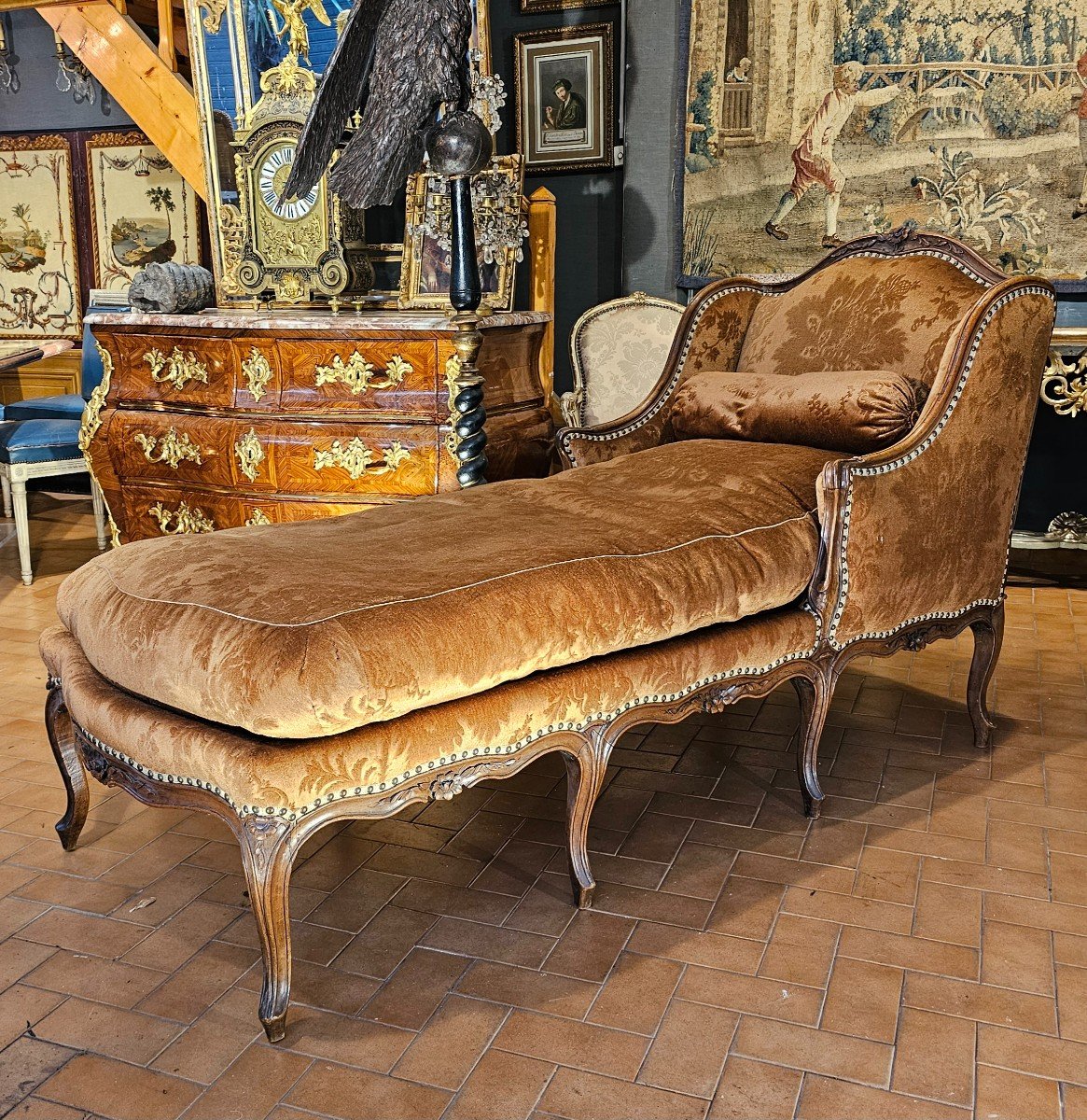Chaise Longue à Oreilles Epoque Louis XV