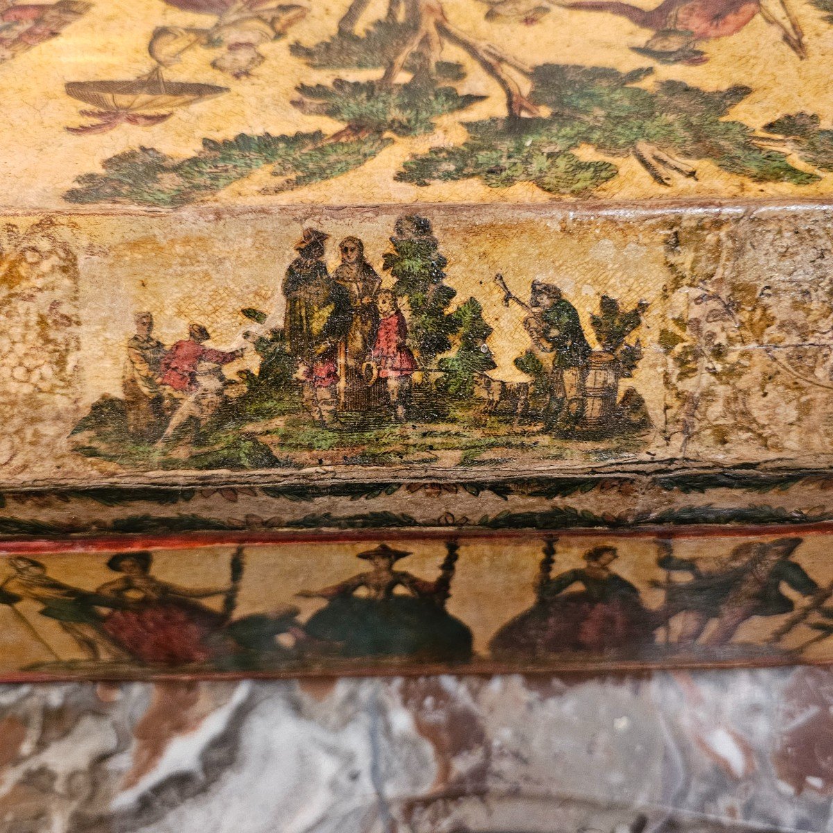 Large Box In Carta Pasta Louis XV Period-photo-5