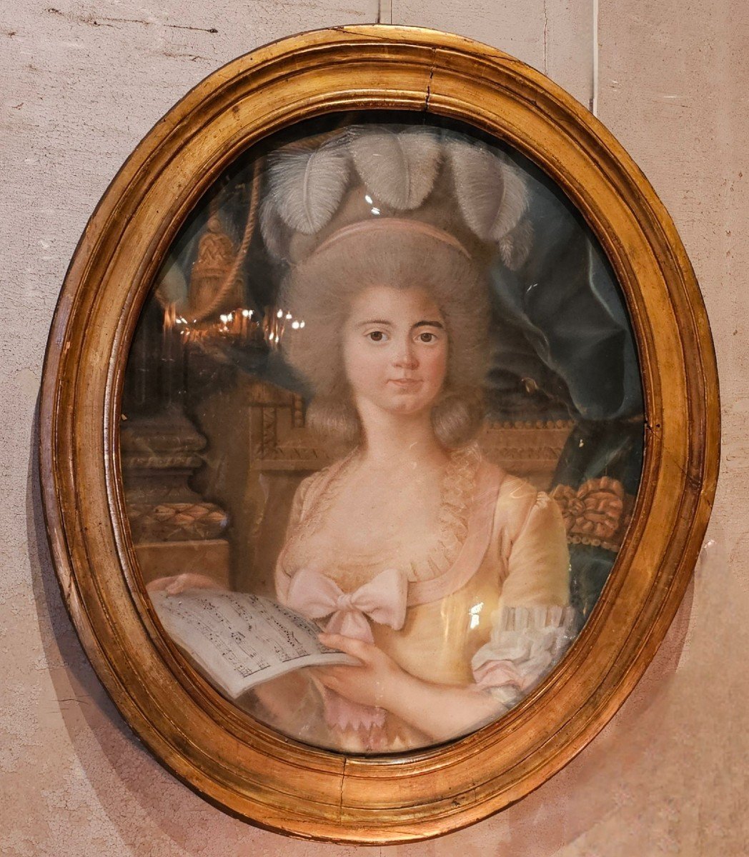 Pastel Of Young Woman Louis XVI Period-photo-2