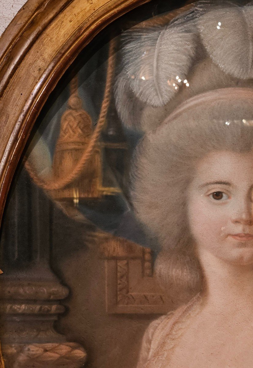 Pastel Of Young Woman Louis XVI Period-photo-1