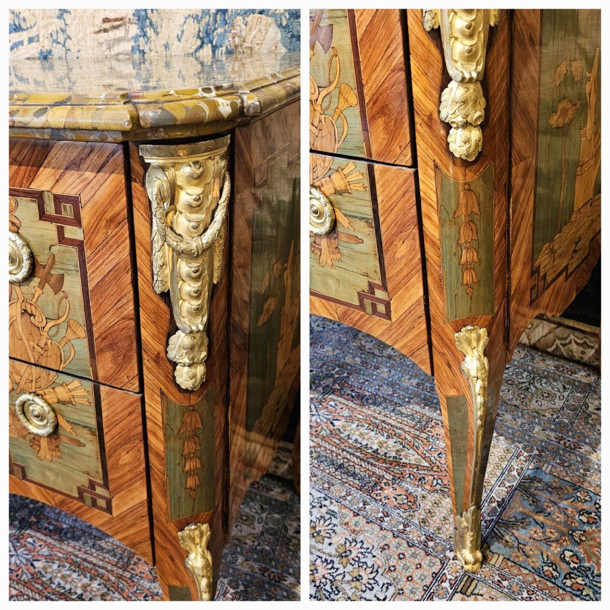 Rare Commode à Ressaut Epoque Transition Louis XV- Louis XVI-photo-2