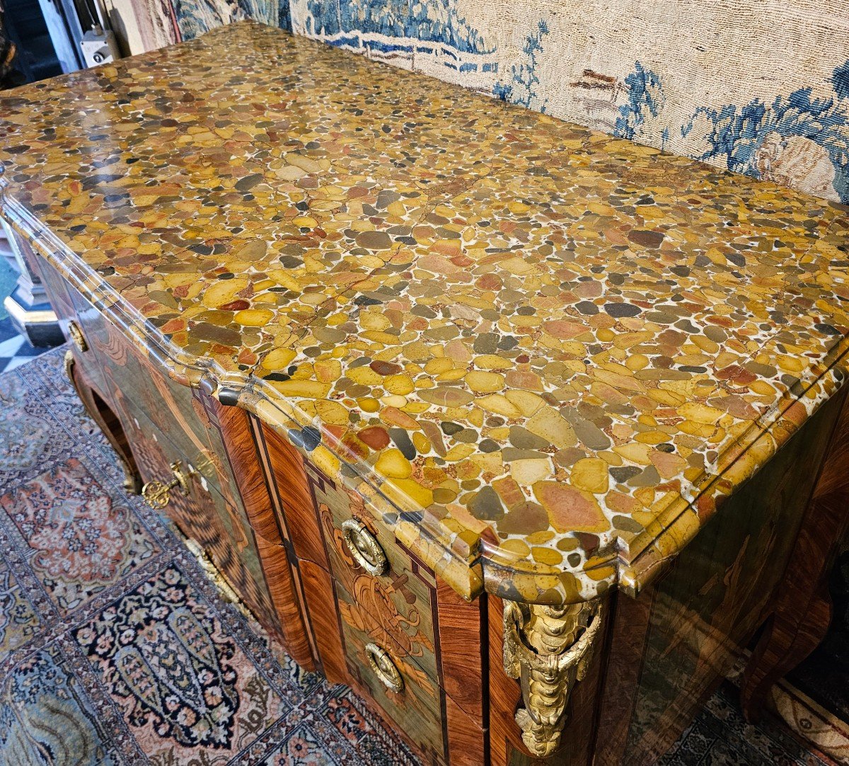Rare Commode à Ressaut Epoque Transition Louis XV- Louis XVI-photo-6