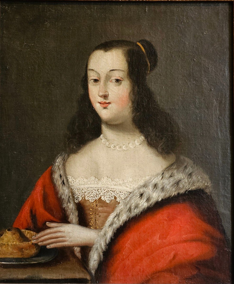 Portrait De Jeune Femme Epoque Louis XIV-photo-3
