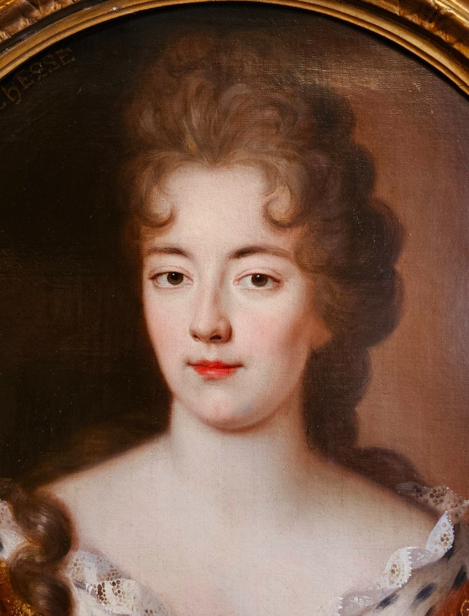 Portrait De Le Duchesse De Lesdiguières Epoque Louis XIV-photo-2