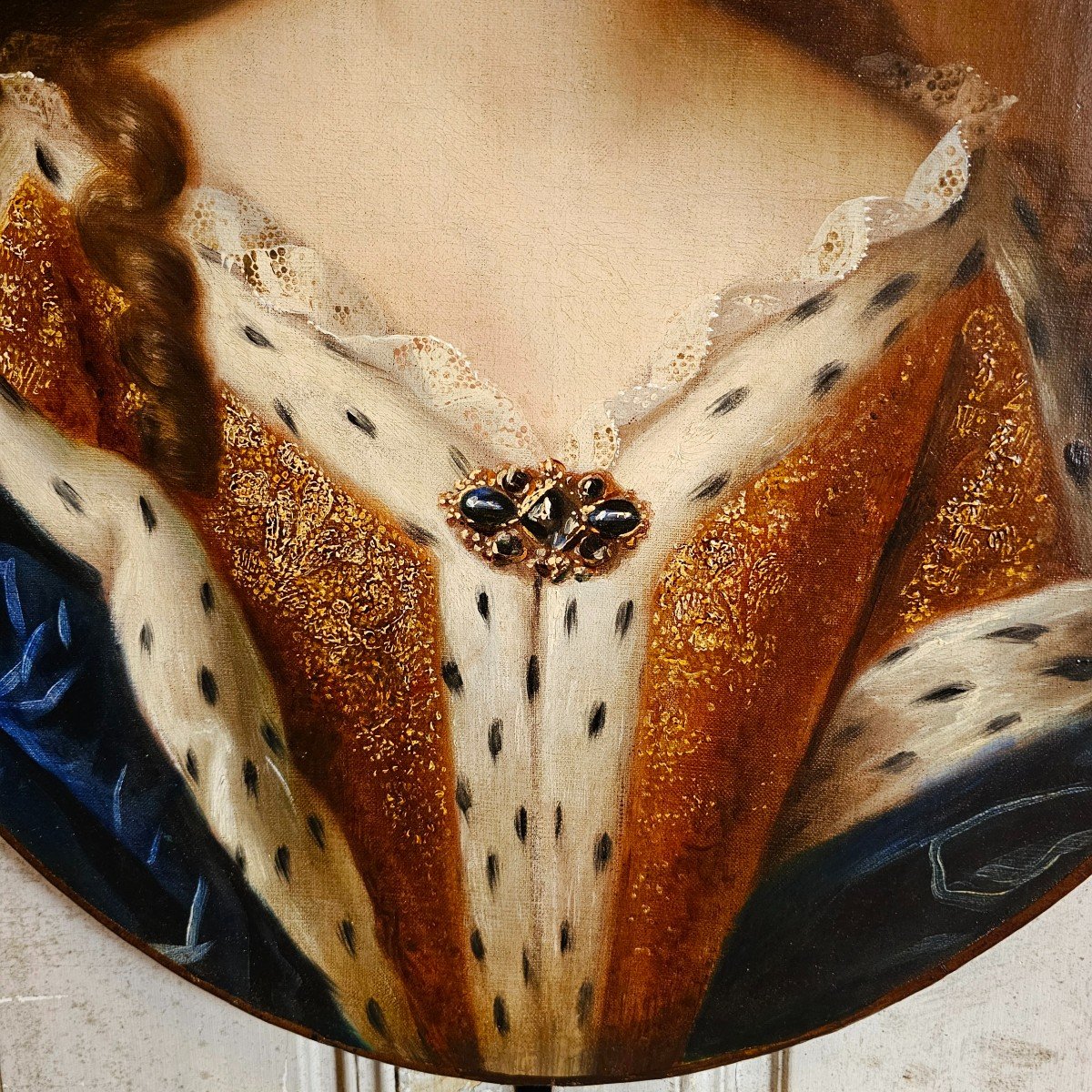 Portrait De Le Duchesse De Lesdiguières Epoque Louis XIV-photo-3