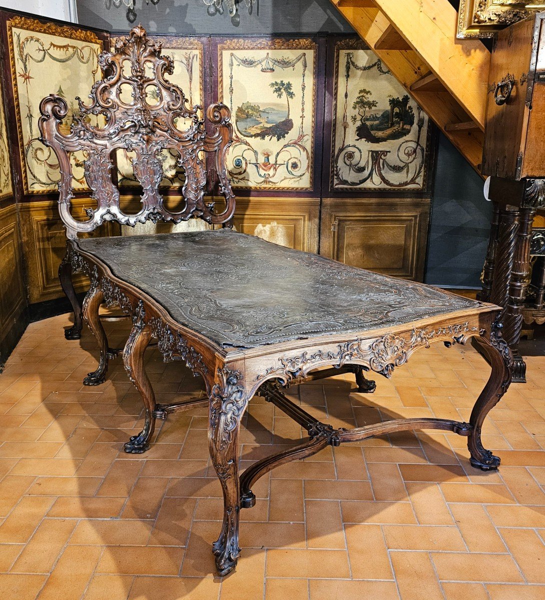 Rare Baroque Style Daybed, 19th Century Period
