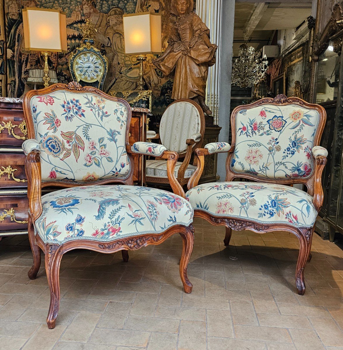 Pair Of Large Louis XV Period Armchairs