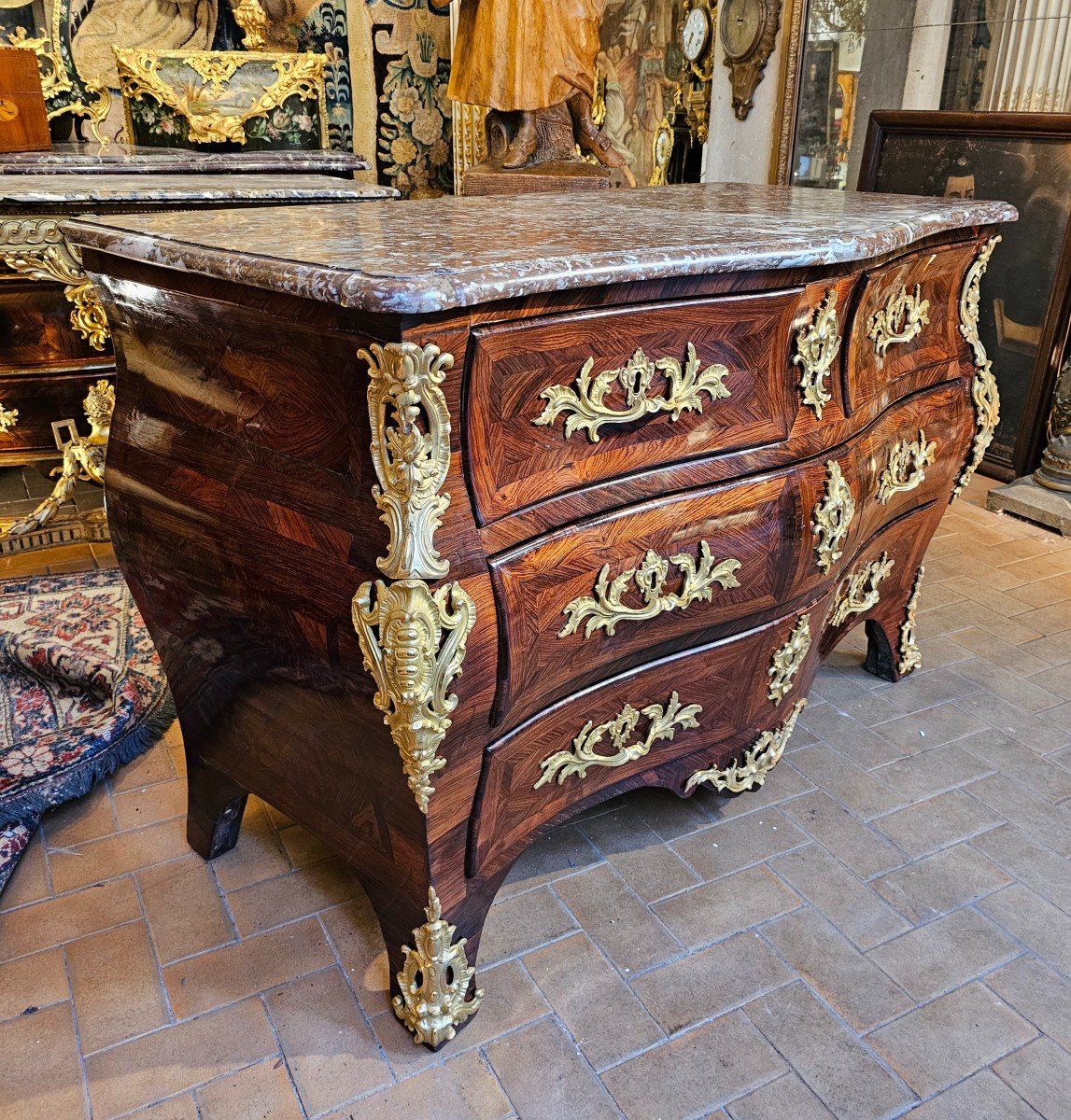 Louis XV Period Tomb-shaped Chest Of Drawers-photo-2