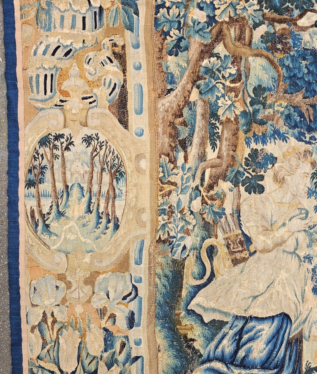 Tapestry From Flanders Oudenaarde Louis XIV Period-photo-3