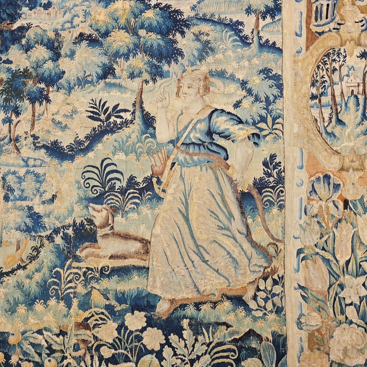 Tapestry From Flanders Oudenaarde Louis XIV Period-photo-2