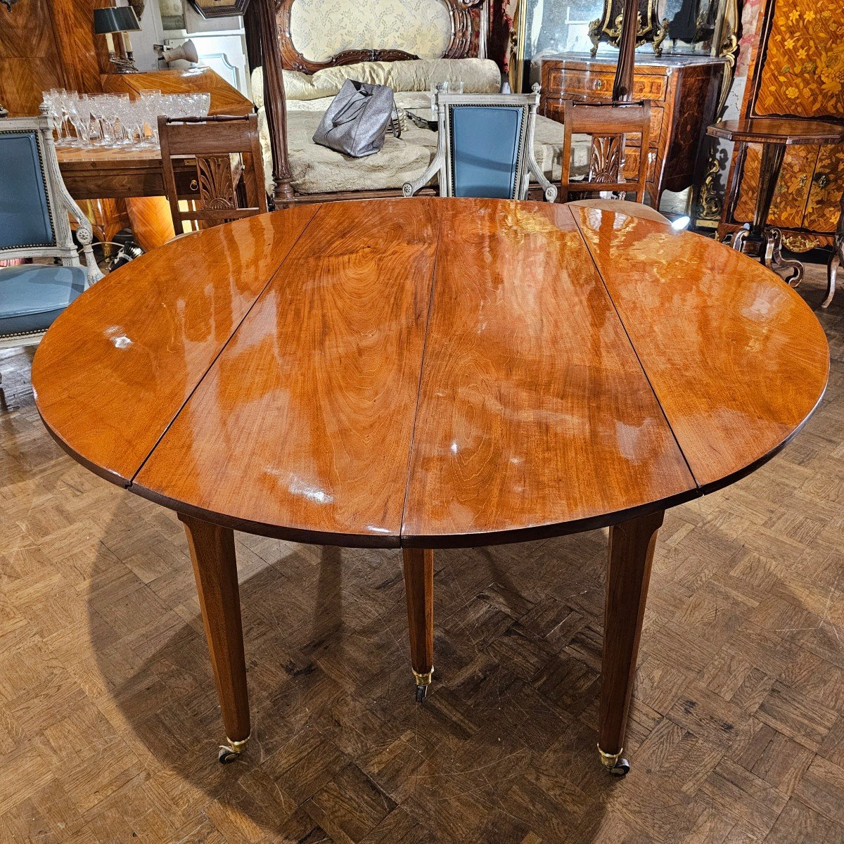 Table De Salle à Manger à Volets Epoque Louis XVI-photo-1