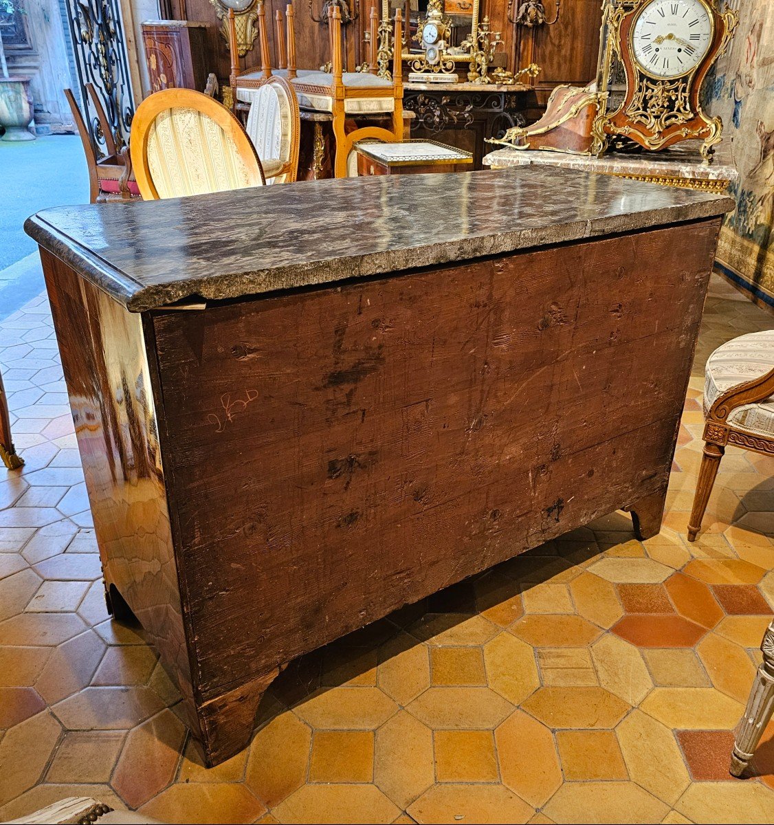 Commode De Forme Arquée Epoque Louis XIV-photo-2