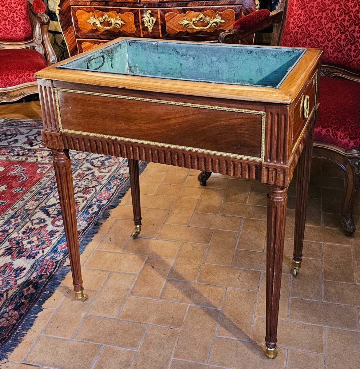 Rare Jardinière En Acajou Epoque Louis XVI-photo-3
