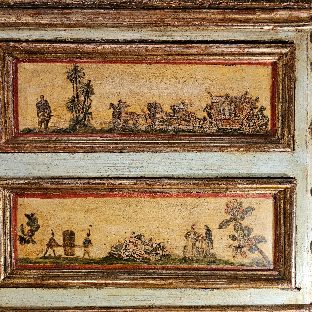 Rare Commode With Arte Povera Decorations, Venice, 18th Century-photo-8