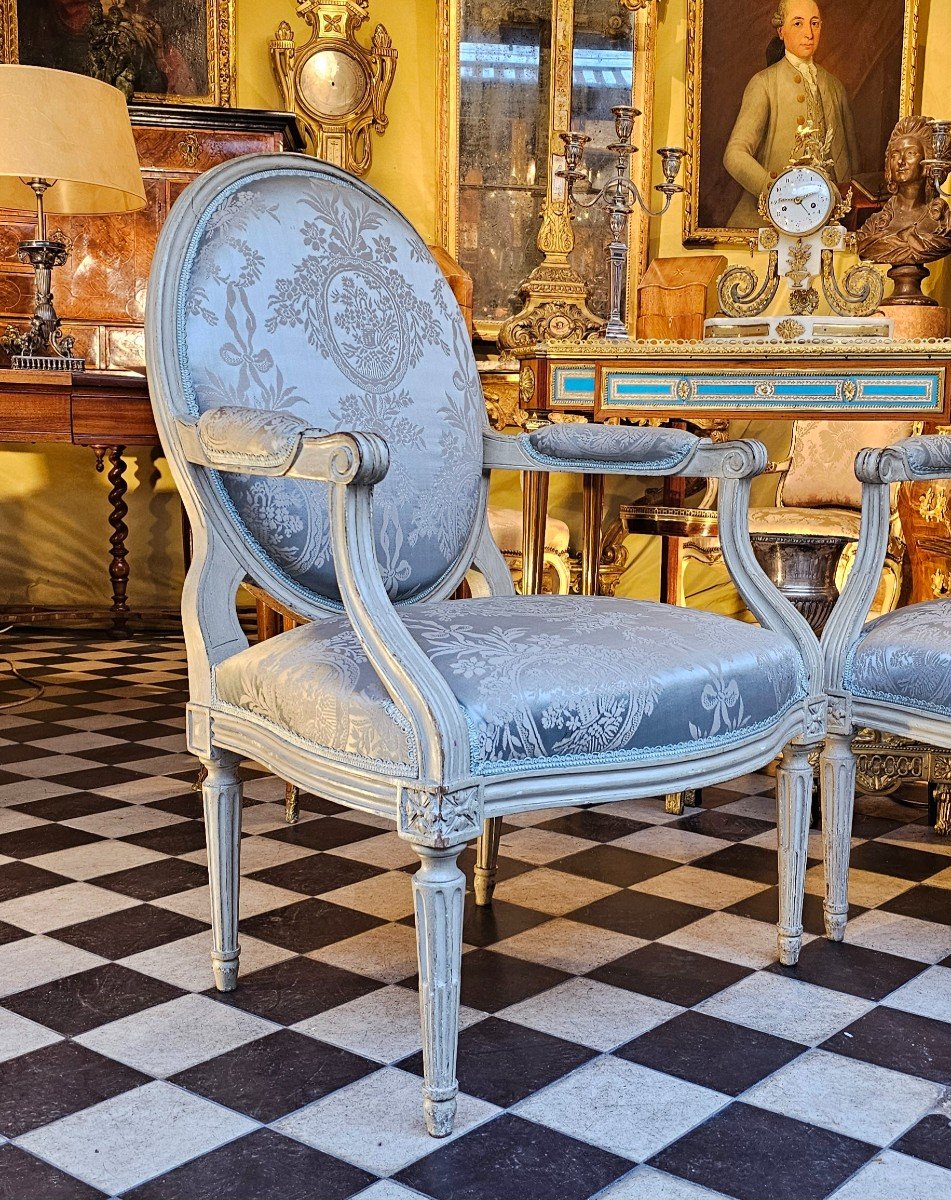 Pair Of Louis XVI Period Armchairs-photo-2