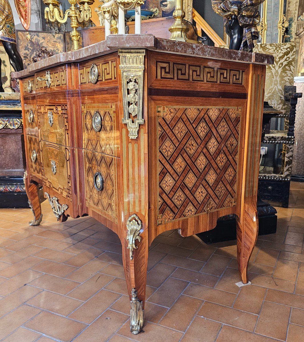 Rare Transition Period Chest Of Drawers-photo-4