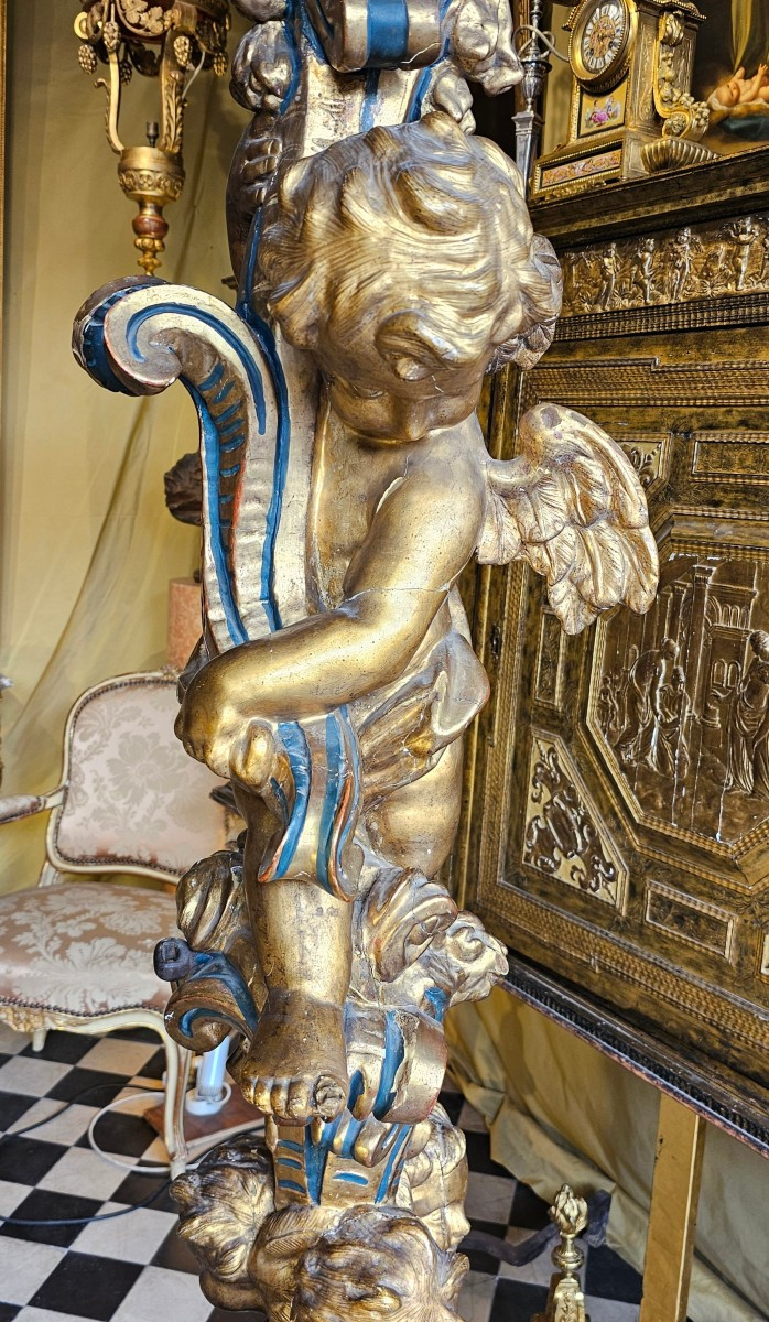 Importante Paire De Porte Torchères Epoque XVIIIème Siècle-photo-7