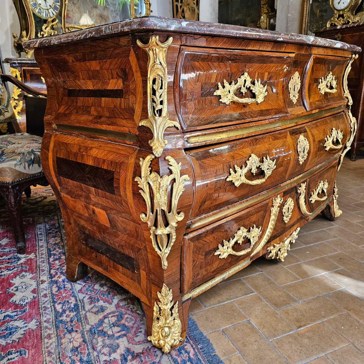 Louis XV Period Tomb-shaped Chest Of Drawers-photo-2