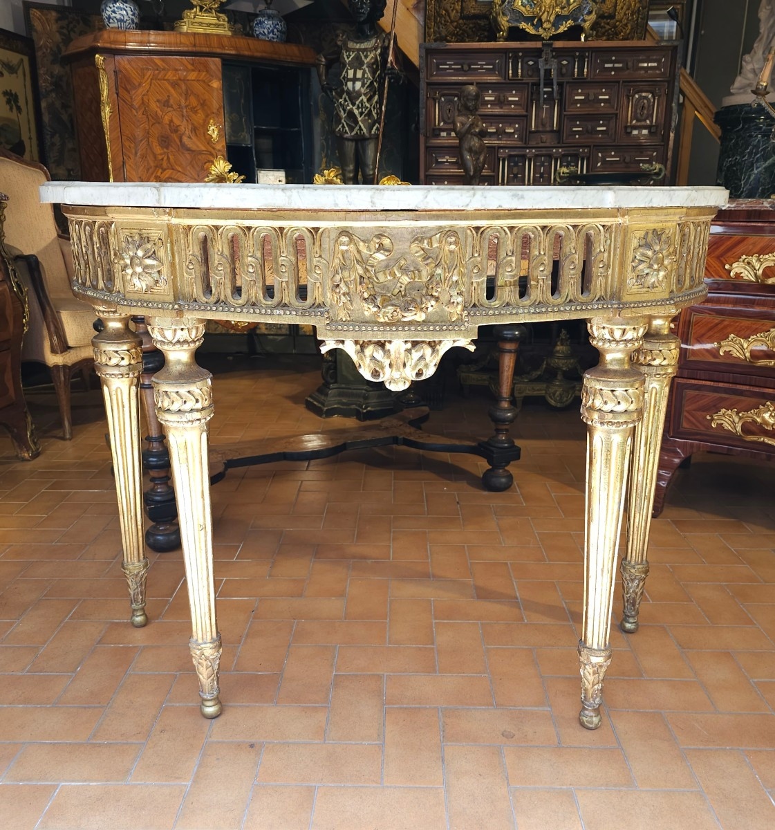 Louis XVI Period Half-moon Console
