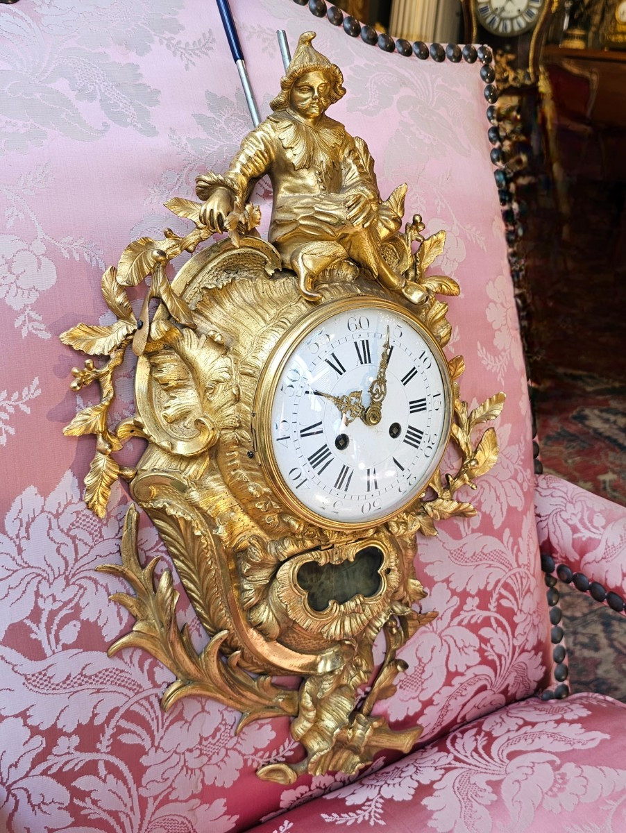 Cartel d'Alcove en Bronze Doré Epoque Louis XV-photo-1