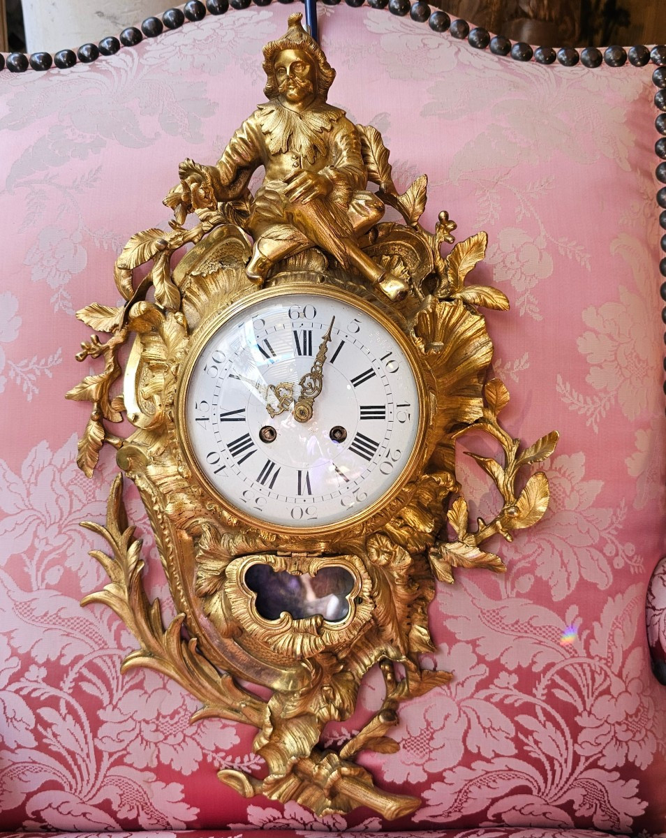Cartel d'Alcove en Bronze Doré Epoque Louis XV