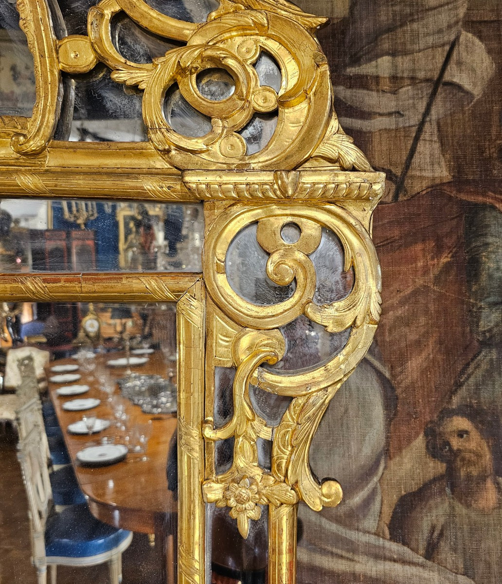 Miroir à Fronton Epoque Louis XV-photo-4