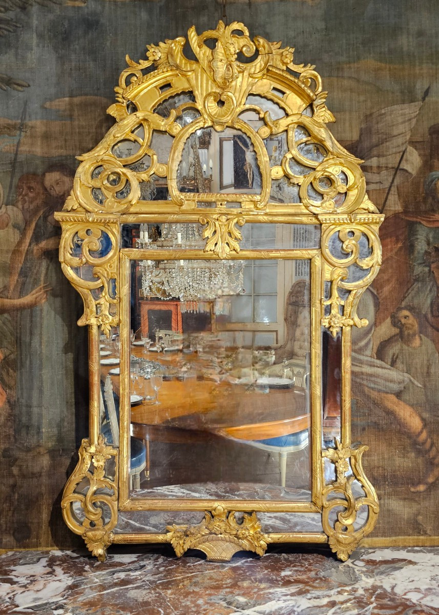 Miroir à Fronton Epoque Louis XV