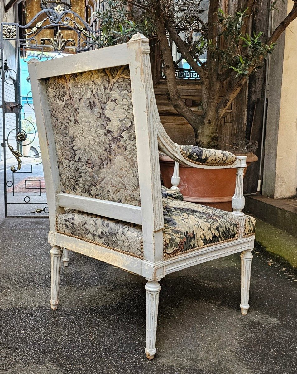 Paire de Larges Fauteuils Epoque Louis XVI-photo-4