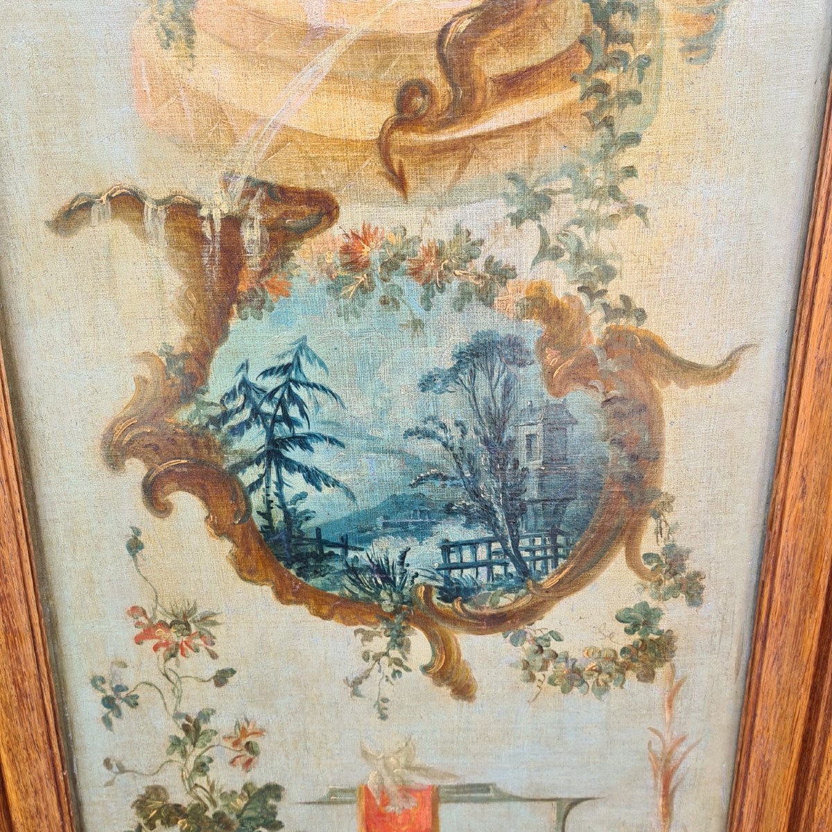 Set Of Three 18th Century Wood Panels-photo-2