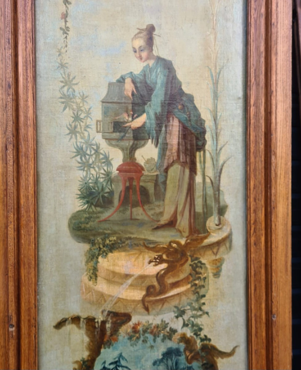 Set Of Three 18th Century Wood Panels-photo-3