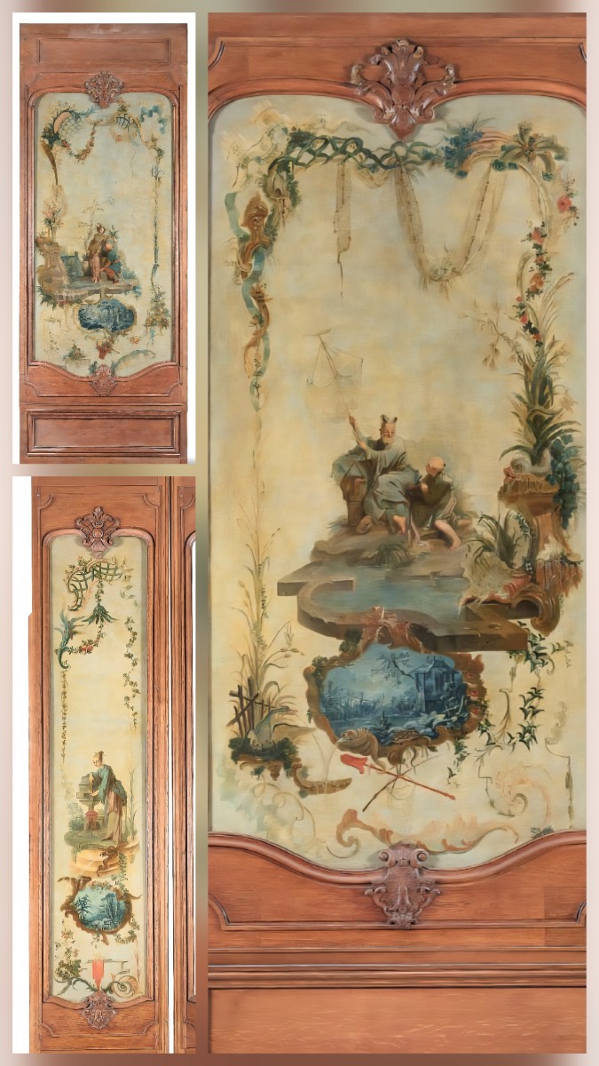 Set Of Three 18th Century Wood Panels