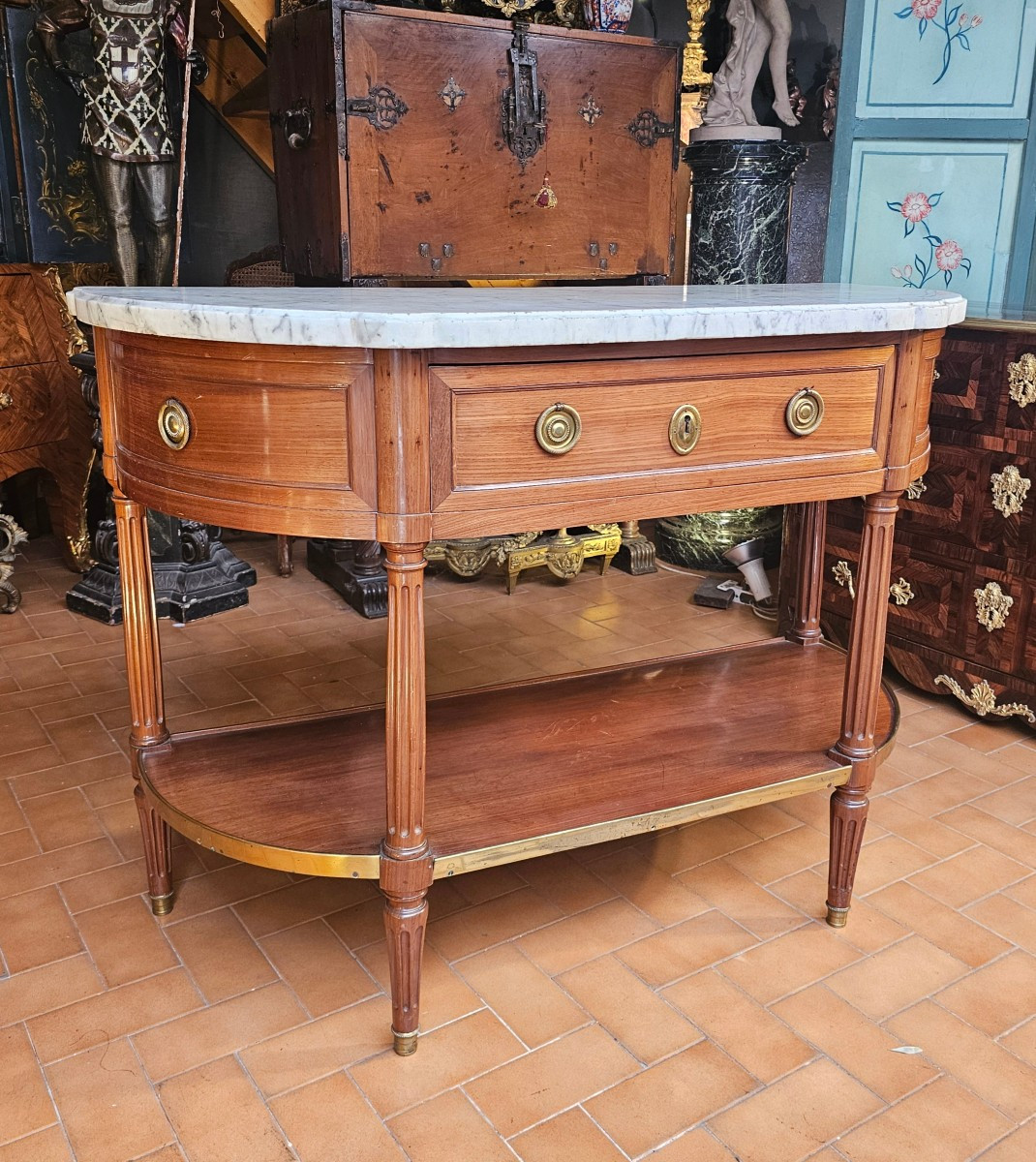 Louis XVI Period Console Serving Trolley-photo-2